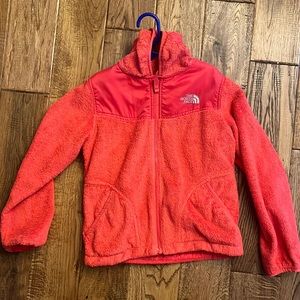 The North Face fuzzy coat. Kids size 7/8